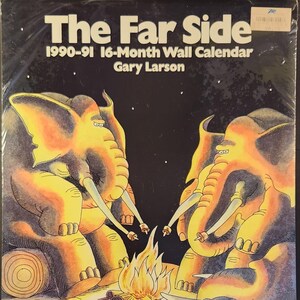 The Far Side 1990-91 Wall Calendar Unopened - Gary Larson Vintage Comics Calendar - 35th Birthday Gift