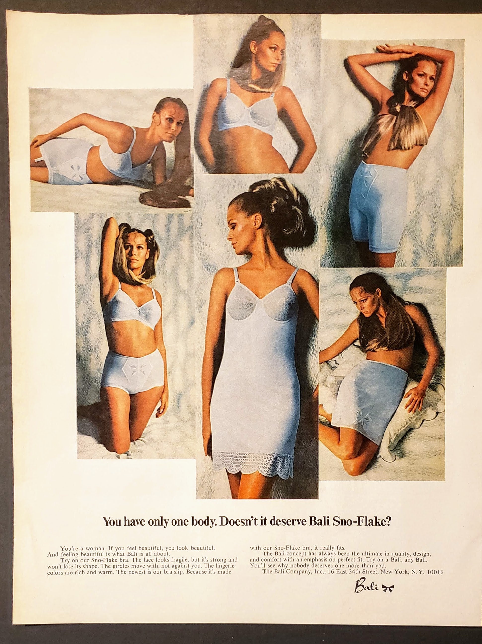 1969 Bali Lingerie Vintage Double Print Ads Set 60s Fashion Models