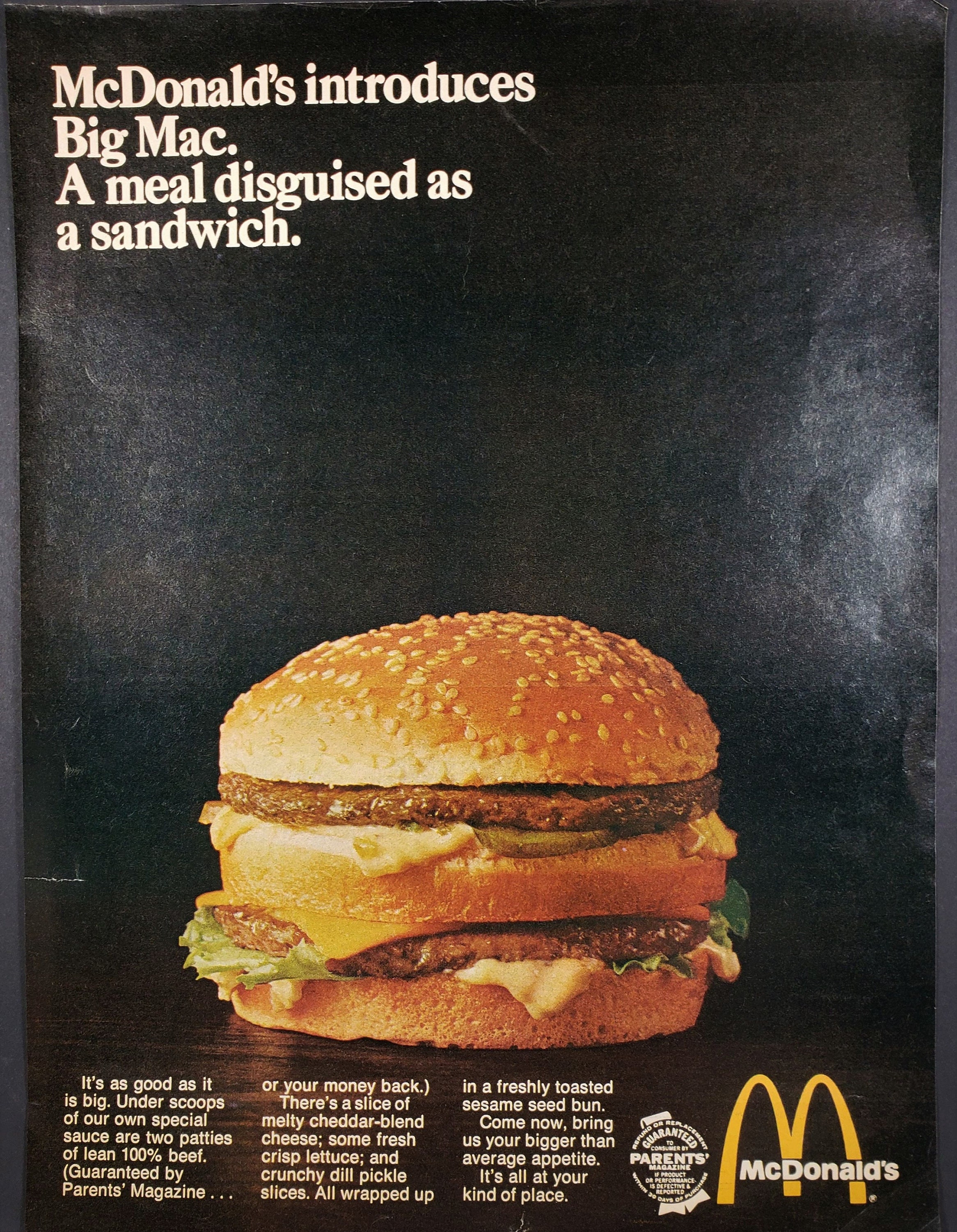 1969 BIG MAC Debut Vintage Ad Introducing the All New Big Mac | Etsy