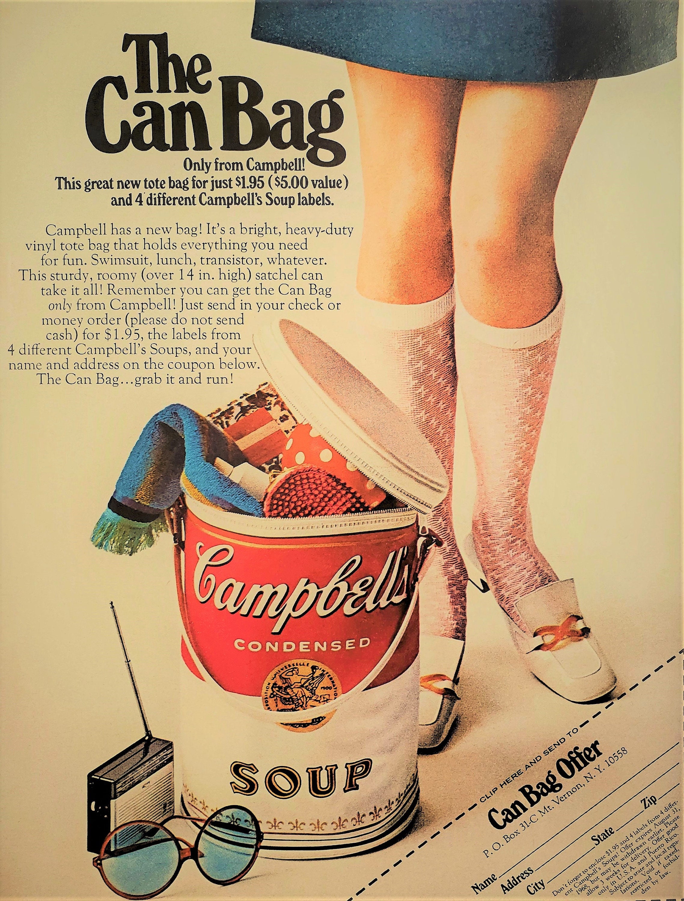 1968 Ad Campbell's Soup Can Bag Original Vintage Print Ad - Etsy