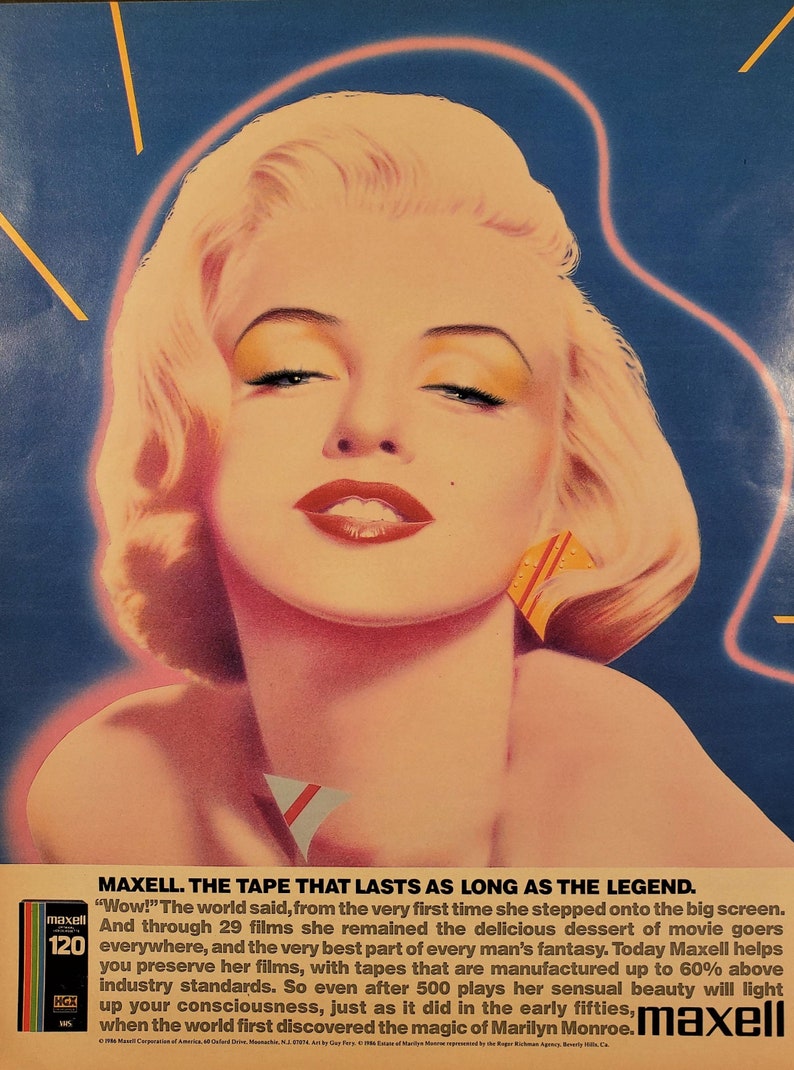 1986 Marilyn Monroe & Aretha Franklin Maxell Tapes Original Etsy