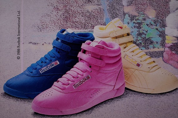 neon reebok freestyle hi