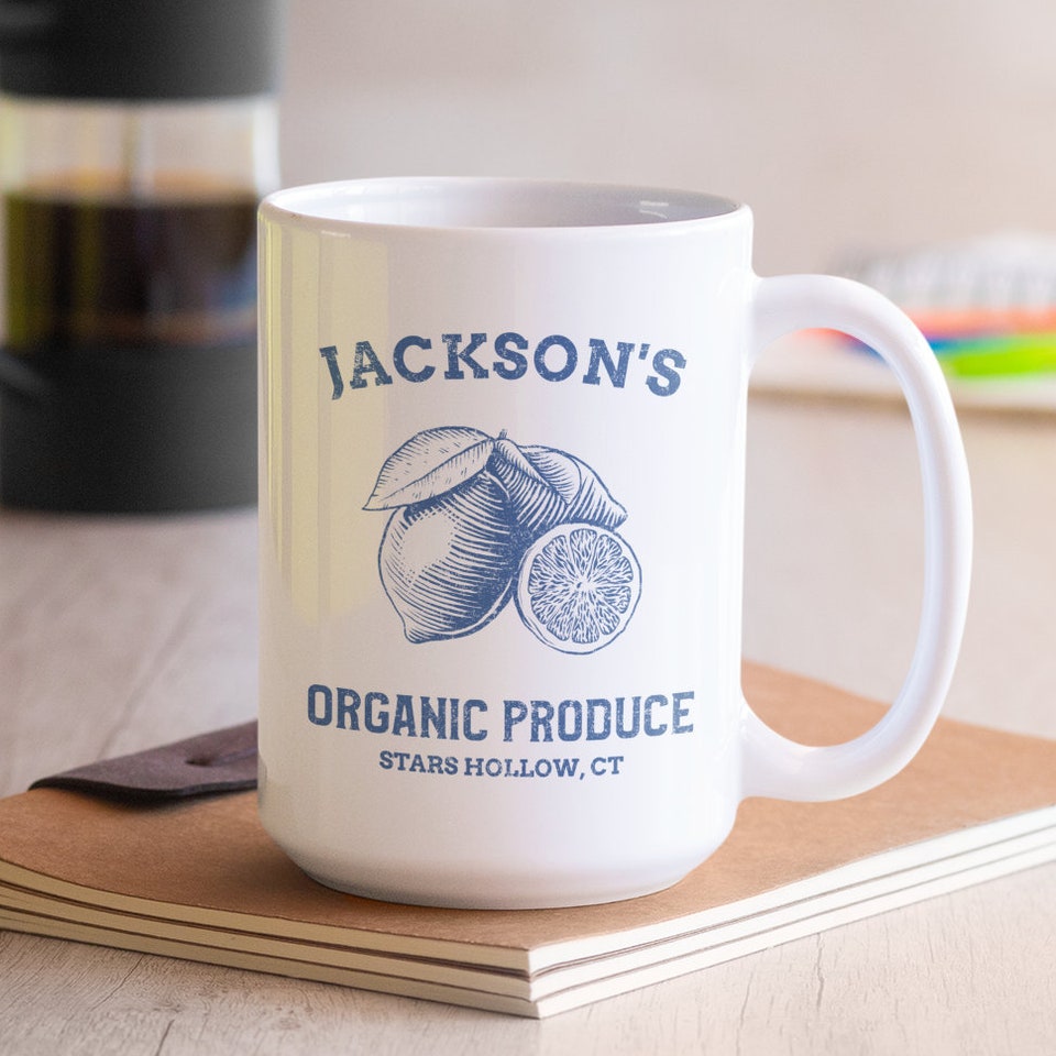 Discover Stars Hollow Mug, Luke's Diner Mug,  Dragonfly Inn, Jackson's Produce, Rory Mug