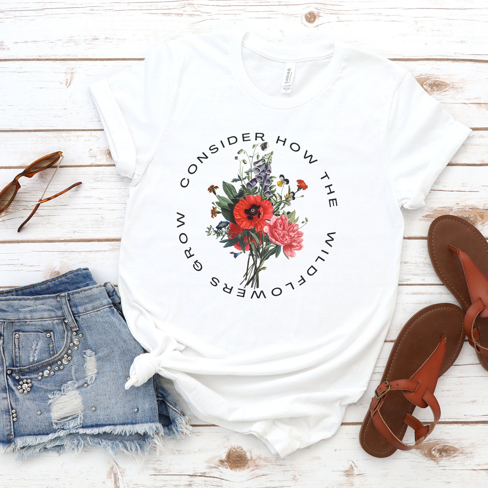 Consider the Wildflowers Floral Christian Shirt Botanical ...