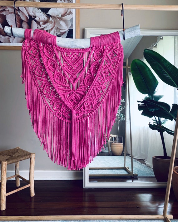 Extra Large Pink Macrame Wall Hanging Etsy