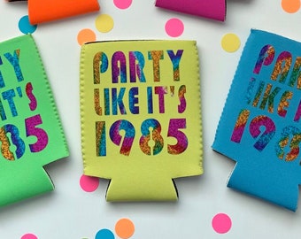 1980s Party, 80s Birthday, 80s Favors, Retro Can Cooler, 80s Can Cooler, Party like its 1980s, 70s Party, 90s Party, Throw Back Party