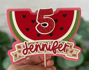 Watermelon Birthday, Watermelon Cake Topper, One in a Melon Cake Topper, Watermelon Party