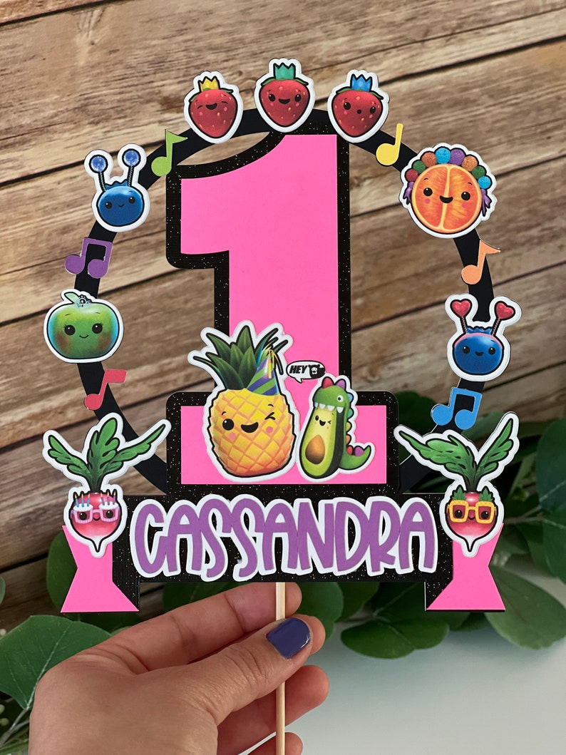 Dancing Fruit Cake Topper Fruit Cake Topper Hey Bear Sensory Etsy