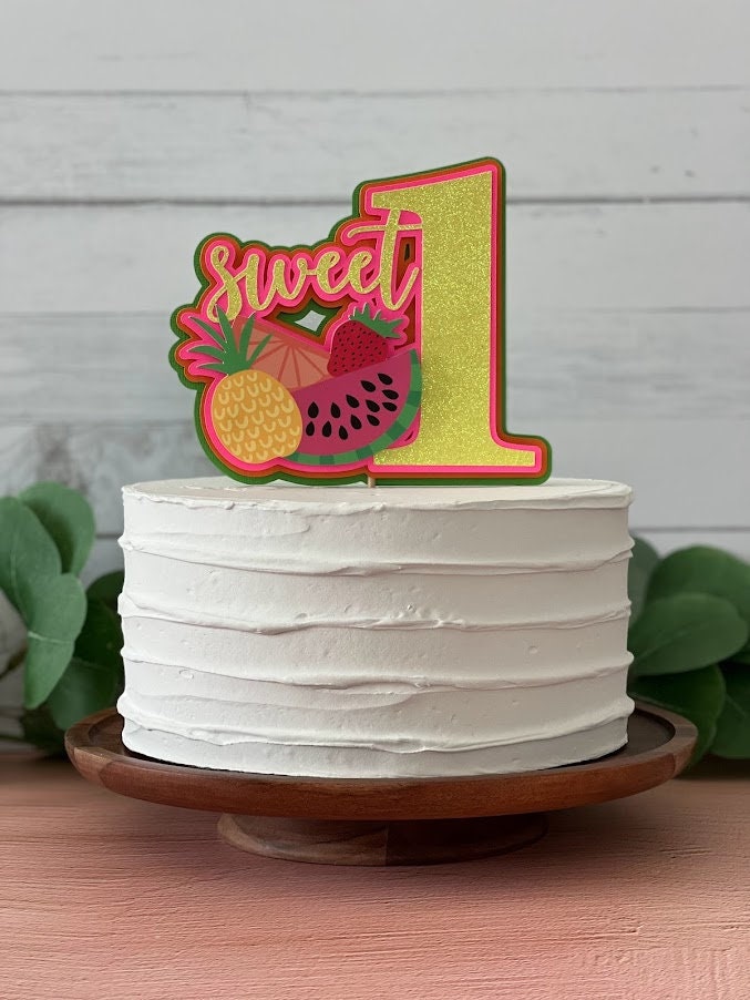 Sweet ONE, Fruit Theme First Birthday Topper, First Birthday Cake ...