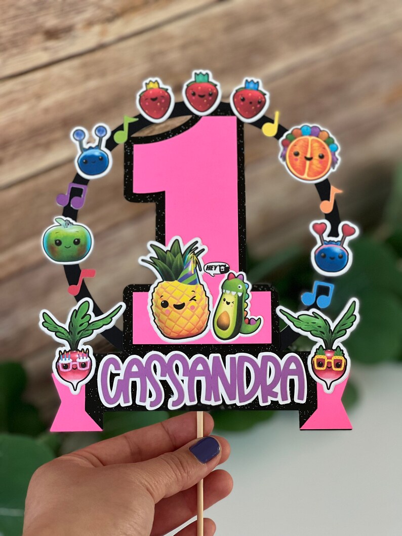 Dancing Fruit Cake Topper Fruit Cake Topper Hey Bear Sensory Etsy