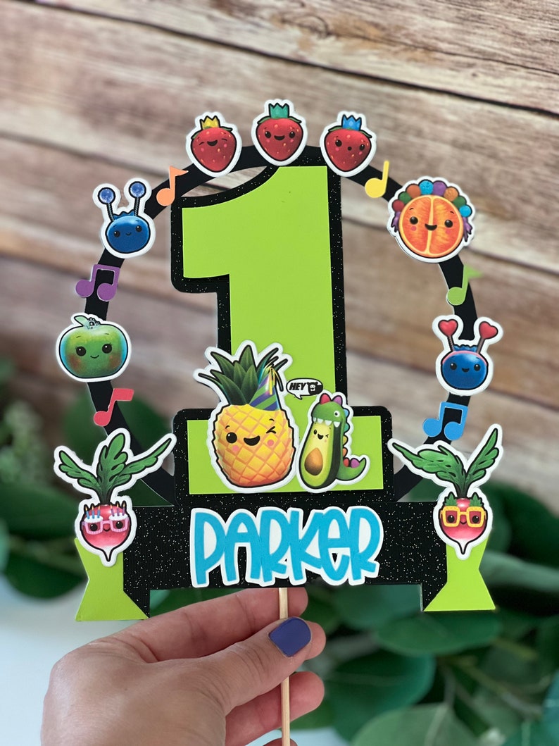 Dancing Fruit Cake Topper Fruit Cake Topper Hey Bear Sensory Etsy