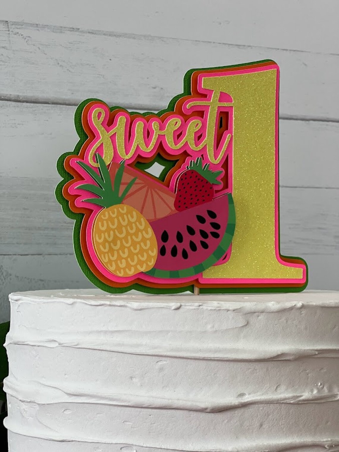 Sweet ONE, Fruit Theme First Birthday Topper, First Birthday Cake ...