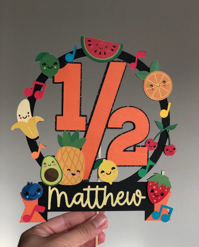 Half Birthday Dancing Fruit Cake Topper Fruit Cake Topper Etsy