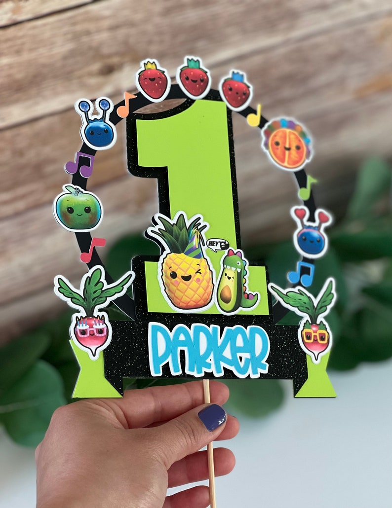 Dancing Fruit Cake Topper Fruit Cake Topper Hey Bear Sensory Etsy