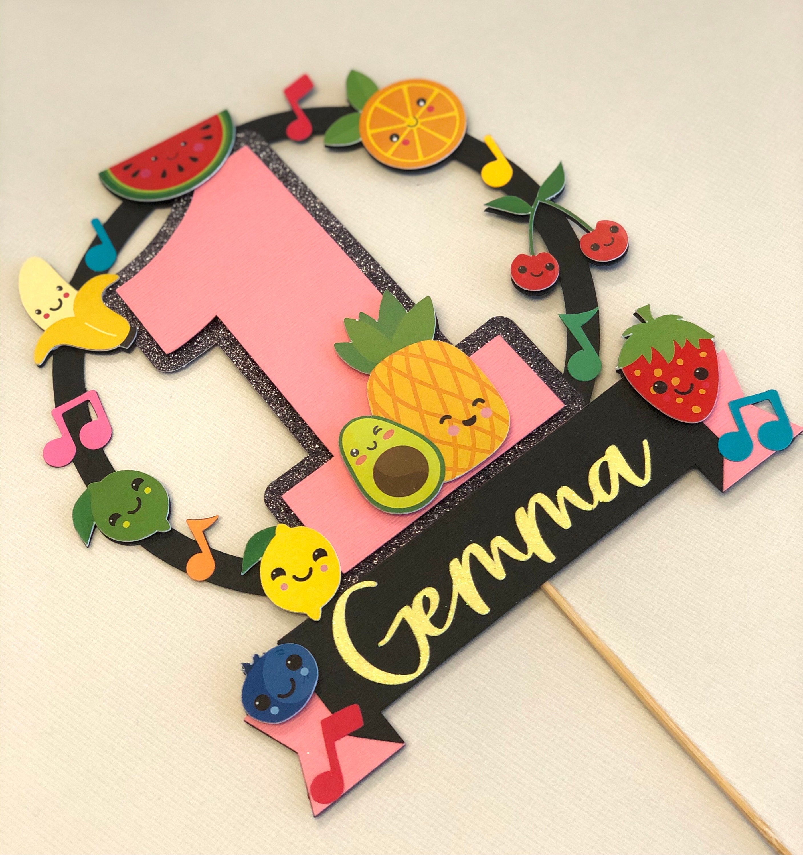 Dancing Fruit Cake Topper Fruit Cake Topper Hey Bear Sensory Etsy UK