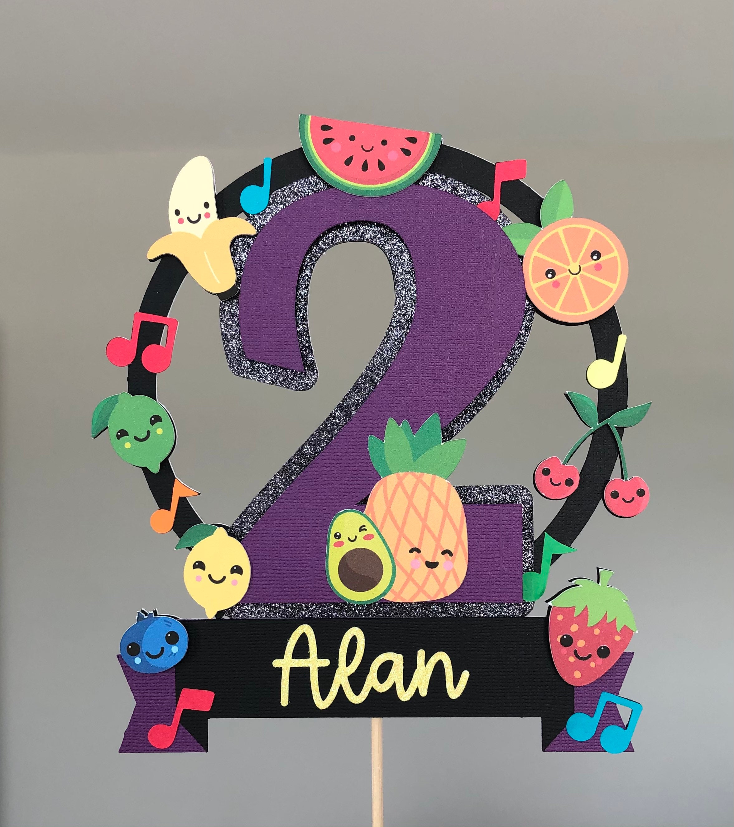 Dancing Fruit Cake Topper Fruit Cake Topper Hey Bear Sensory Etsy UK