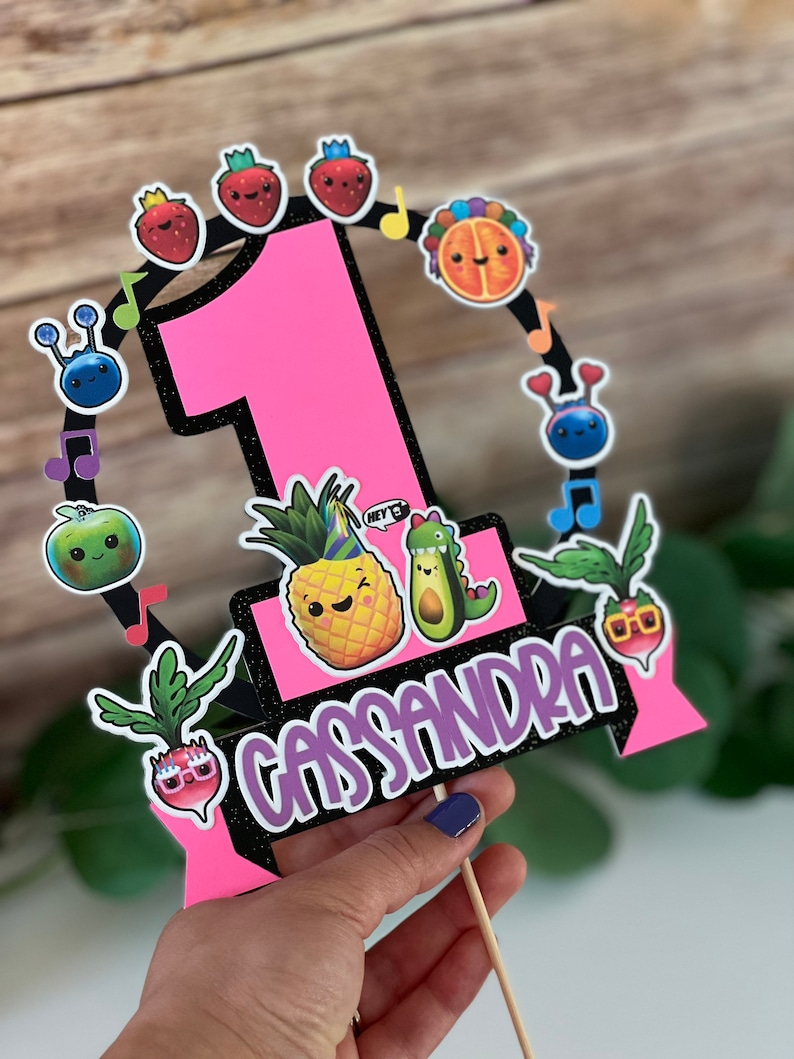 Dancing Fruit Cake Topper Fruit Cake Topper Hey Bear Sensory Etsy