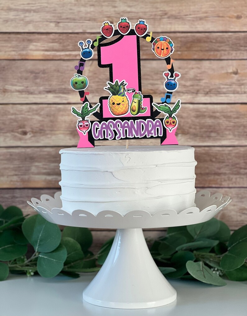 Dancing Fruit Cake Topper Fruit Cake Topper Hey Bear Sensory Etsy