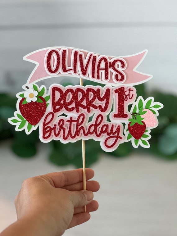 Berry 1st Birthday, Strawberry Birthday, Berry Birthday, Strawberry Cake Topper, Berry First Birthday, Strawberry Party