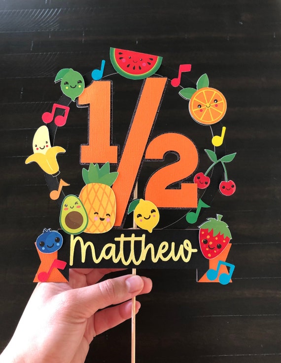 Half Birthday Dancing Fruit Cake Topper Fruit Cake Topper Etsy