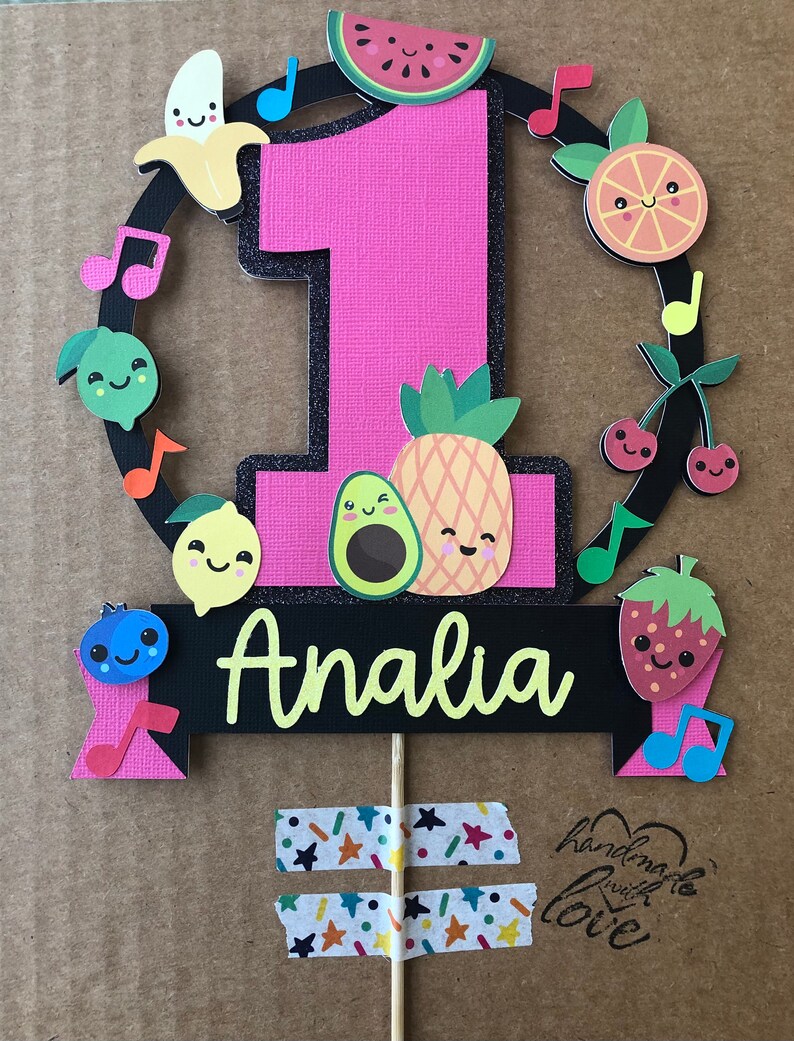 Dancing Fruit Cupcake Toppers DOZEN Fruit Cupcake Toppers Etsy