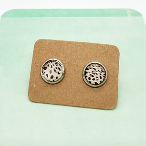 Cheetah Print Earrings / Animal Earring / Cheetah Studs / Hypoallergenic Stud Earrings