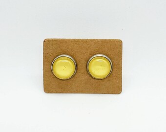 Yellow Earring Studs / Minimalist Earrings / Simple Stud Earrings