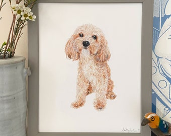 Custom Pet Portraits, Watercolour and Pencil