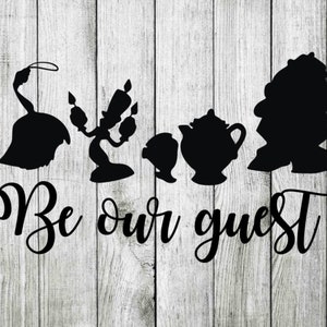 Wees onze gast svg, offerte svg, familie offerte svg, Belle en het beest svg, snijbestanden voor cricut silhouette, png, eps, svg