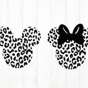 Mickey Cheetah Leopard, Minnie Cheetah Svg, Print Svg, Png
