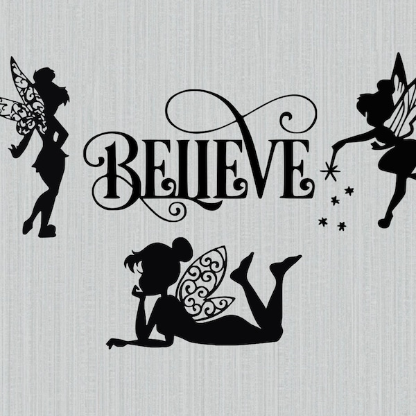 Tinkerbell SVG Bundle, Believe svg, Magic Kingdom svg, Tinkerbell Clipart, Cut Files für Cricut, Silhouette