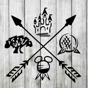 Parks arrow svg, Animal kingdom Epcot Magic Kingdom Castle svg, cutting files for cricut silhouette, png, eps, svg