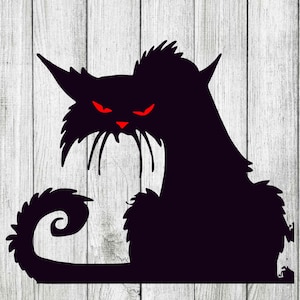chat noir svg, halloween svg, chat svg, halloween chat svg, halloween cricut svg fichier pour cricut Cricut Cricut, Silhouette Cut File, clipart
