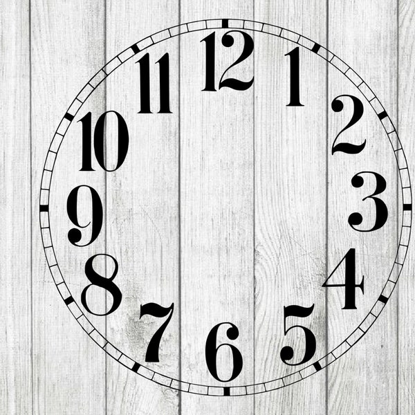 Clock Face SVG, Cut File, commercial use, instant download, printable vector clip art, Clock face template, Clock Numerals SVG