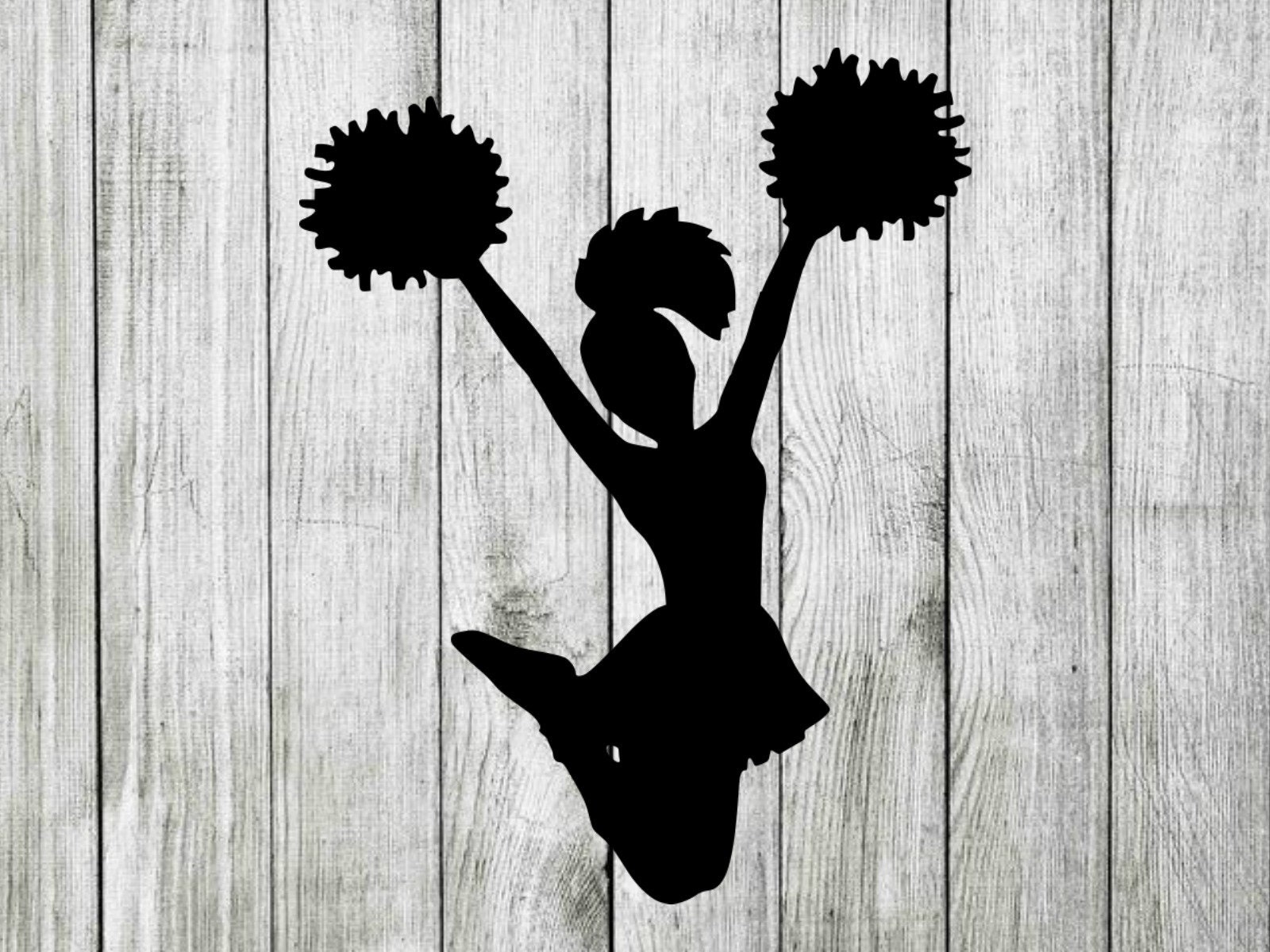 several svg files of different poses of a group of cheerleaders