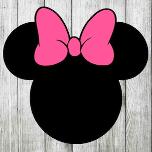 Fiocco di Minnie in formato SVG, Minnie in formato SVG, Minnie in formato SVG, cartone animato in formato SVG, file SVG per silhouette Cricut, PNG, EPS, SVG