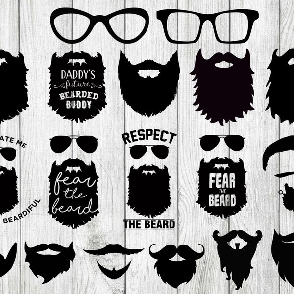 Beard SVG Bundle, Mustache SVG bundle, Beard cut file, Beard clipart, Beard svg files for silhouette, files for cricut, svg, eps, png