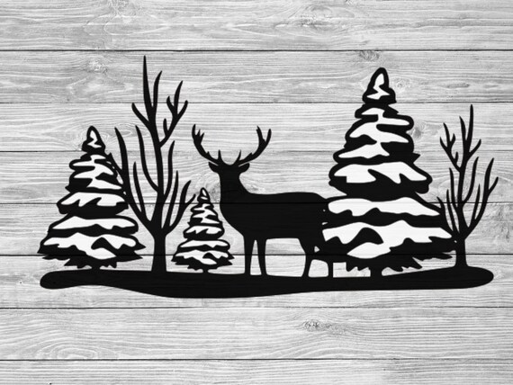 Download Deer Silhouette Svg Winter Christmas Deer Svg Deer Svg Deer Etsy
