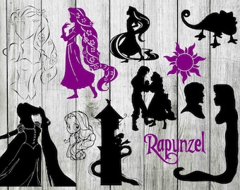 Rapunzel svg bundle, Tangled svg, fichiers coupés pour cricut silhouette, png, eps, svg