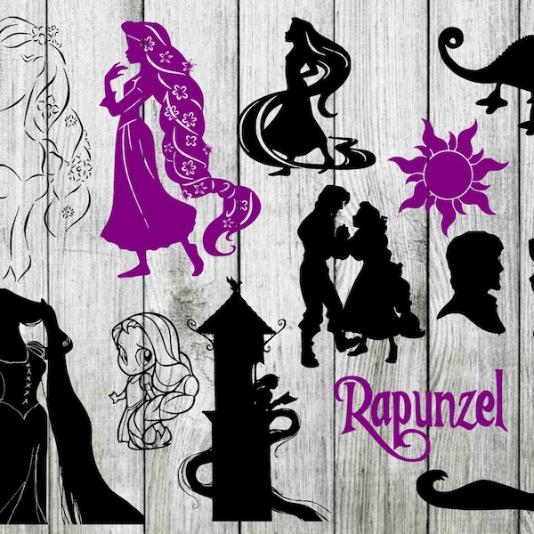 Rapunzel svg bundle, Tangled svg, cut files for cricut silhouette, png, eps, svg