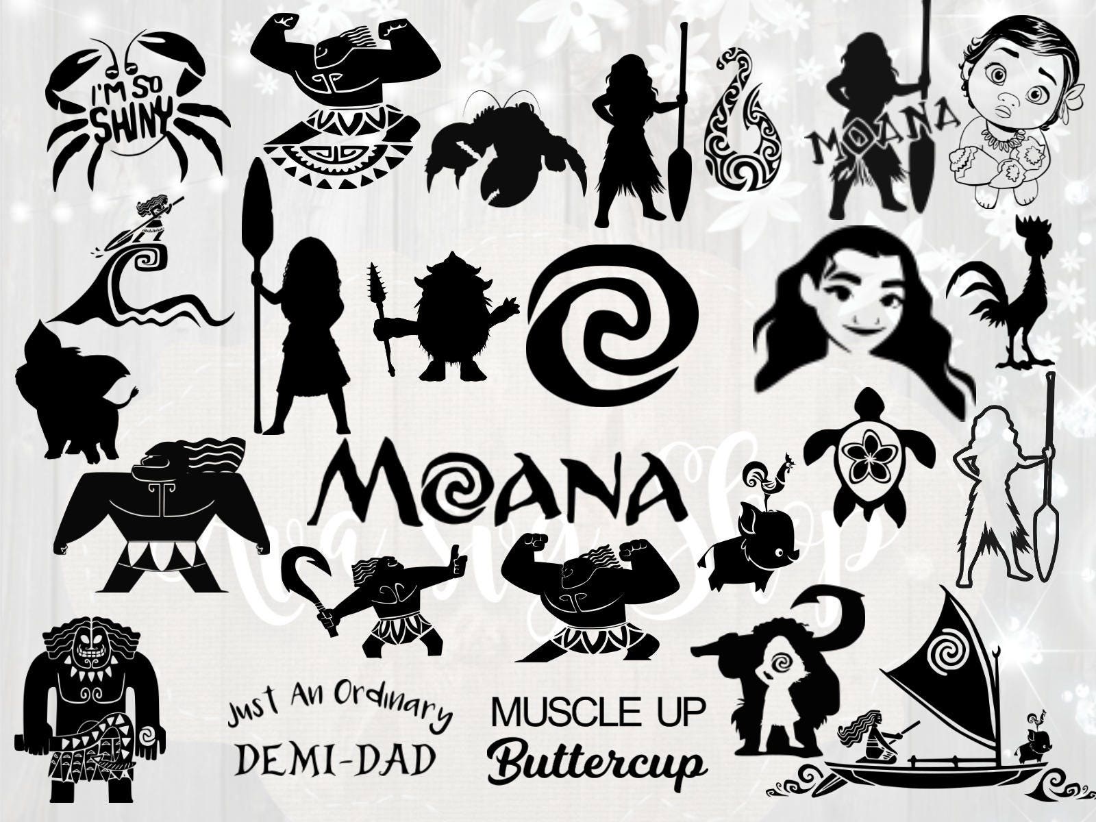 SVG Files for Cricut Clipart Svg svg bundle Cut files svg Moana SVG Bundle.