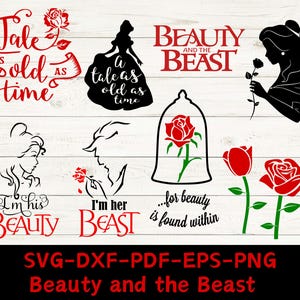 Beauty and the beast svg bundle, belle svg, beast svg, im his beauty svg, cut files for cricut silhouette, png, eps, svg