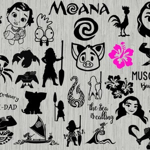 Moana svg bundle, Maui svg , pua svg, moana clipart, cut files for cricut silhouette,  moana svg, png, eps,