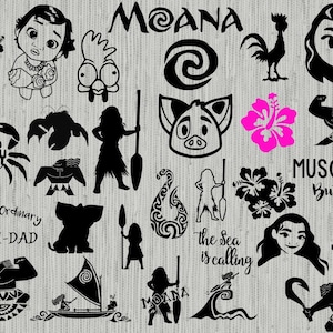 Moana svg bundle, Maui svg , pua svg, moana clipart, cut files for cricut silhouette,  moana svg, png, eps,