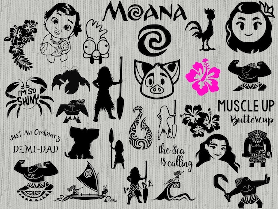 Moana Svg Bundle Disney Svg Bundle Moana Clipart Cut Files Etsy