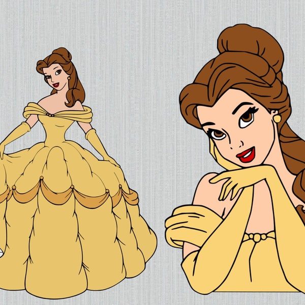 Beauty and the beast svg bundle, belle svg, beauty and the beast clipart, belle clipart, svg cut files for cricut and silhouette, png