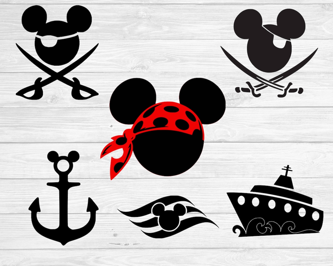 Mickey mouse pirate svg mickey anchor svg disney cruise svg | Etsy