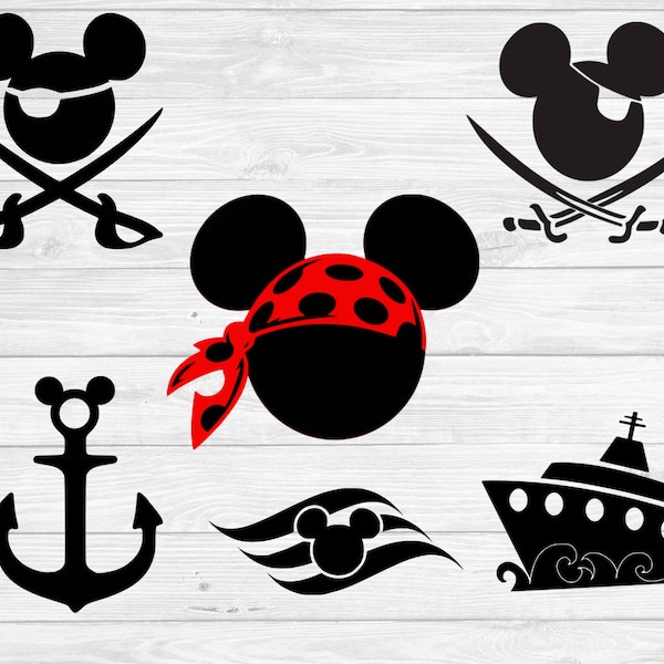 Mickey pirate svg, mickey anchor svg, cruise svg, png, clipart, cut files