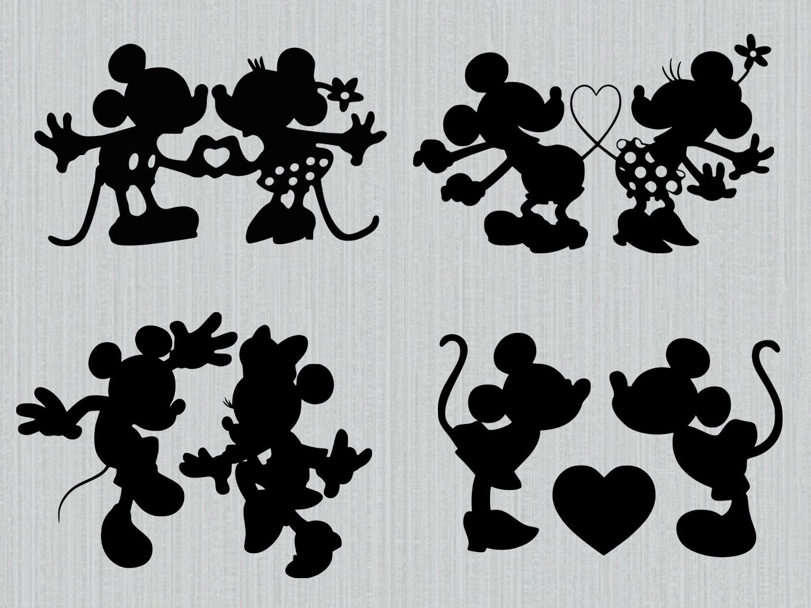 Mickey mouse minnie mouse svg love kissing heart Mickey | Etsy