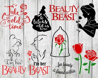 Beauty and the beast svg bundle, belle svg, beast svg, im his beauty svg, cut files for cricut silhouette, png, eps, svg